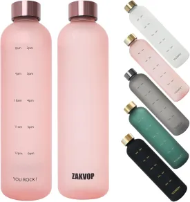 32oz Water Bottles with Times to Drink, Motivational Water Bottle with Time Marker, BPA Free Reusable Water Bottle with Hydrating Reminder for Gym Fitness Workout Travel