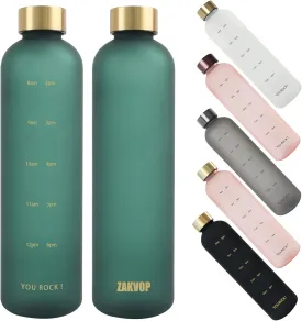 32oz Water Bottles with Times to Drink, Motivational Water Bottle with Time Marker, BPA Free Reusable Water Bottle with Hydrating Reminder for Gym Fitness Workout Travel