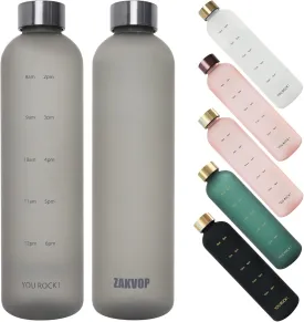 32oz Water Bottles with Times to Drink, Motivational Water Bottle with Time Marker, BPA Free Reusable Water Bottle with Hydrating Reminder for Gym Fitness Workout Travel