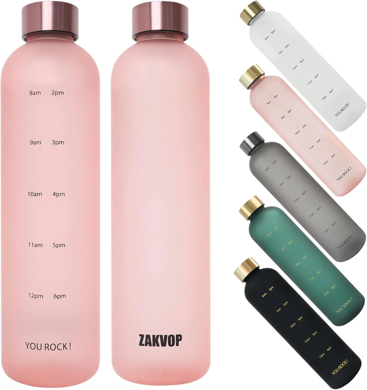 32oz Water Bottles with Times to Drink, Motivational Water Bottle with Time Marker, BPA Free Reusable Water Bottle with Hydrating Reminder for Gym Fitness Workout Travel