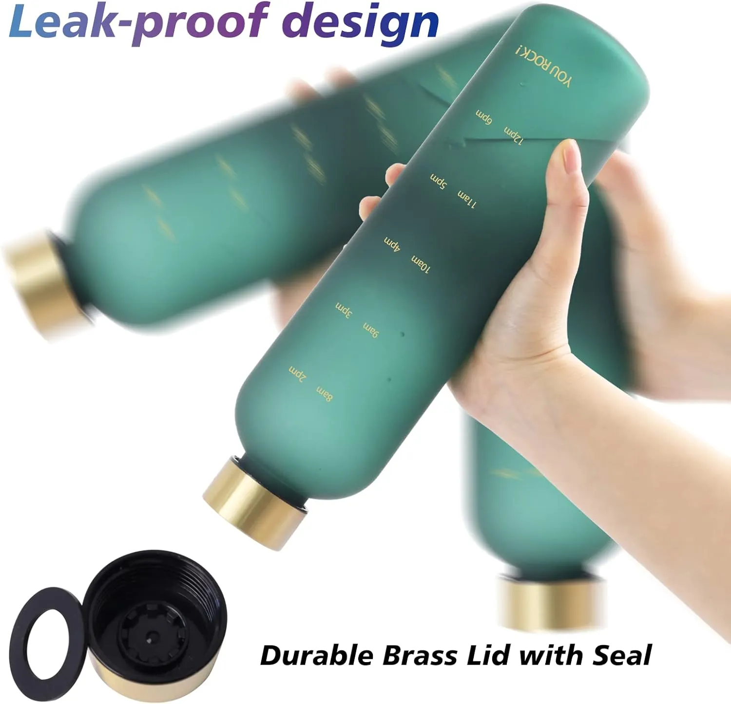 32oz Water Bottles with Times to Drink, Motivational Water Bottle with Time Marker, BPA Free Reusable Water Bottle with Hydrating Reminder for Gym Fitness Workout Travel