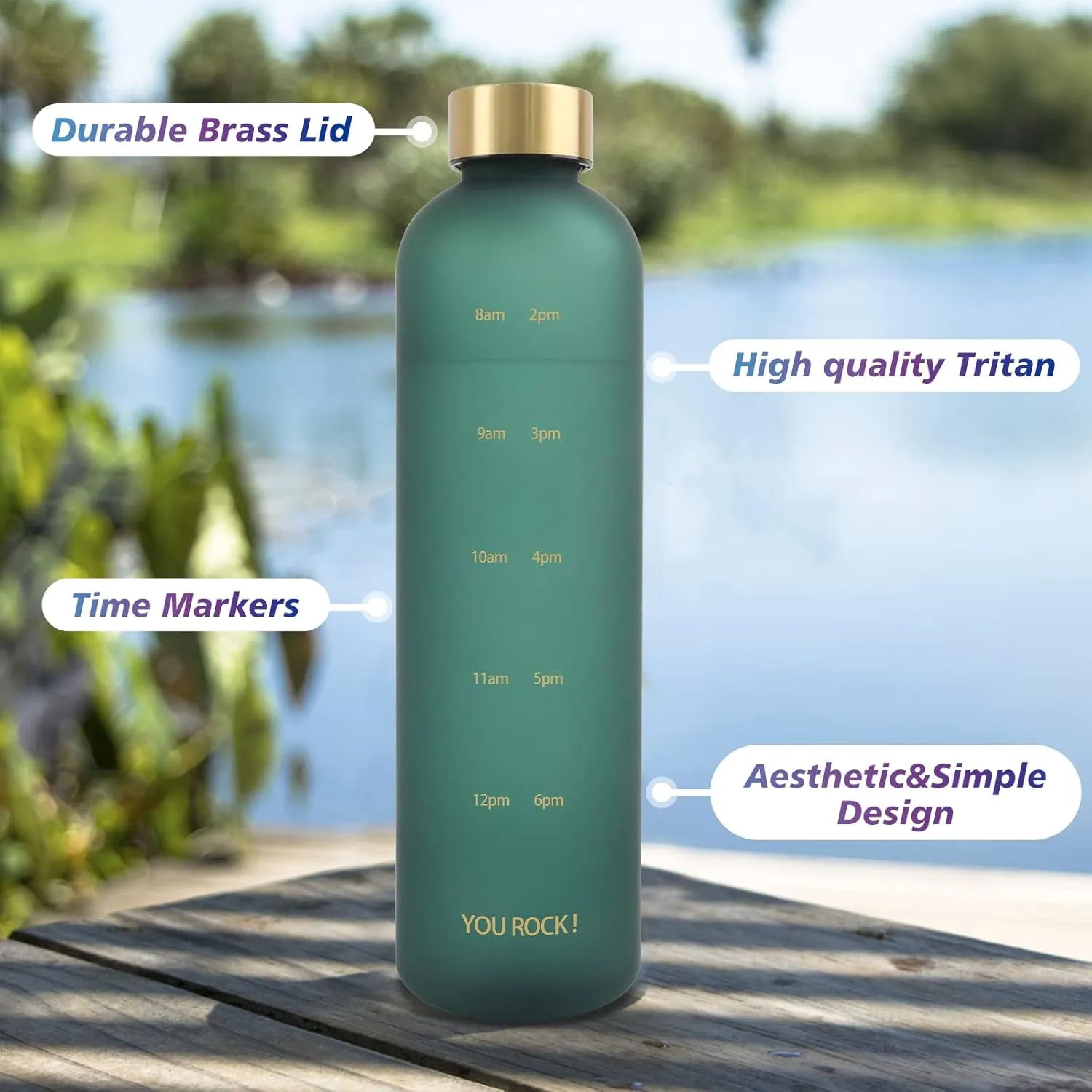 32oz Water Bottles with Times to Drink, Motivational Water Bottle with Time Marker, BPA Free Reusable Water Bottle with Hydrating Reminder for Gym Fitness Workout Travel
