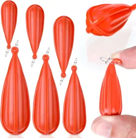 6 Pieces Fishing Practice Plugs 6 Mixed Sizes Orange Bait Casting Practice Plug for Kids Improving Casting Skills (1/5 oz, 1/4 oz, 3/8 oz, 2/5 oz, 1/3 oz, 3/4 oz)
