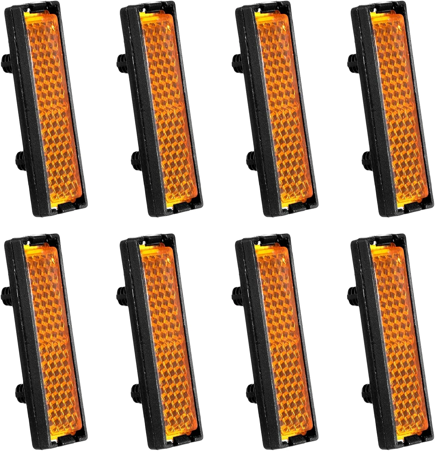 8 PCS Bicycle Pedal Reflector, Orange Night Safety Warning Pedal Reflective Sheet plastic Bike Reflectors Lights Reflective Sheet Reflectors Bike Accessory for Mountain Bike Road Bicycle