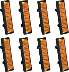 8 PCS Bicycle Pedal Reflector, Orange Night Safety Warning Pedal Reflective Sheet plastic Bike Reflectors Lights Reflective Sheet Reflectors Bike Accessory for Mountain Bike Road Bicycle