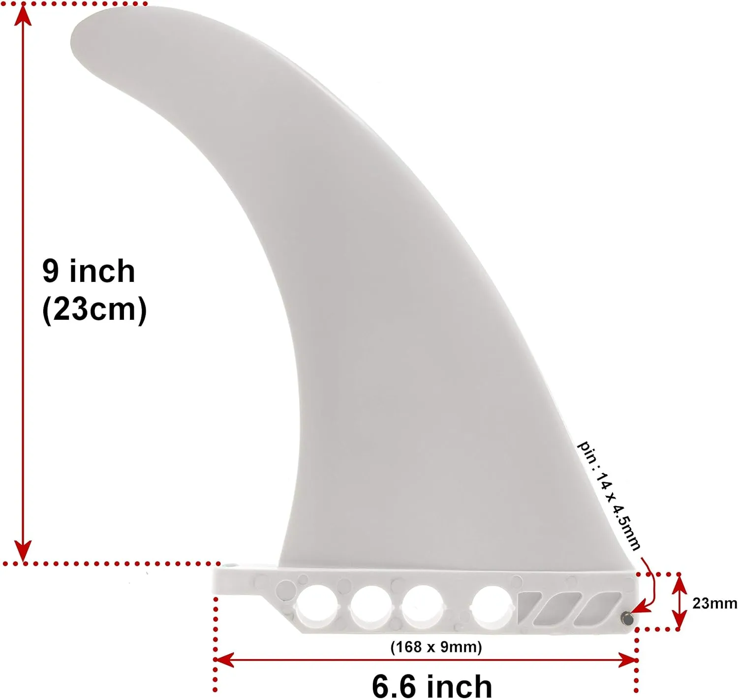 9" US Box Center fin Hard Dolphin Replacement for Longboard SUP Stand up Paddleboard River Lake Surf airSUP AIR7 Skeg