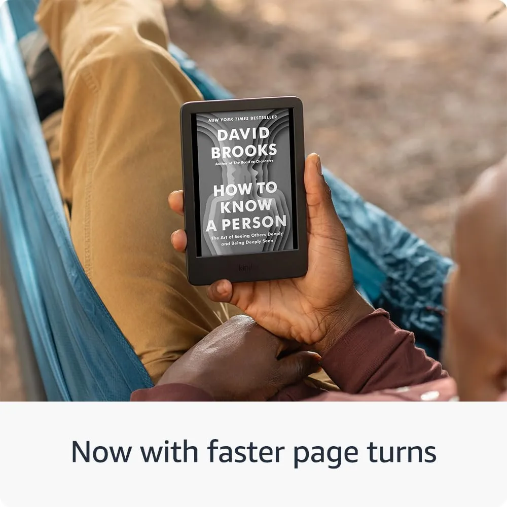 Amazon Kindle (16 GB) - Lightest and most compact Kindle, now with faster page turns, and higher contrast ratio, for an enhanced reading experience - Black
