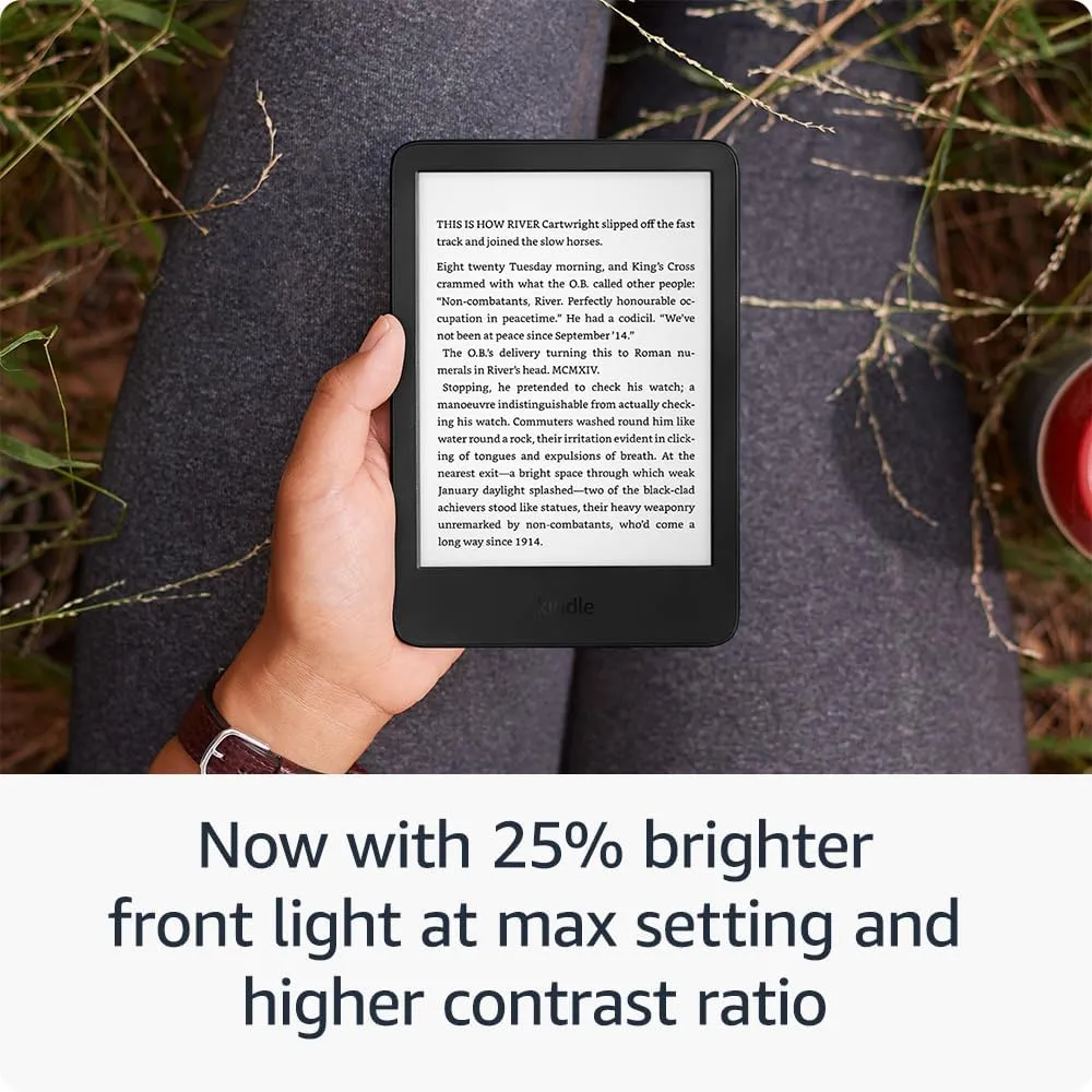 Amazon Kindle (16 GB) - Lightest and most compact Kindle, now with faster page turns, and higher contrast ratio, for an enhanced reading experience - Black