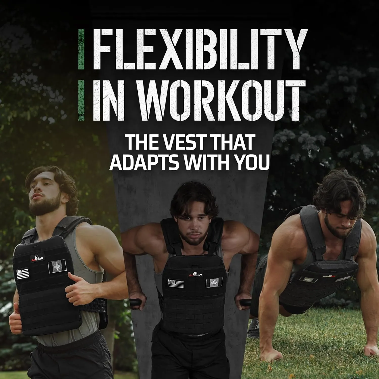 Amstaff Tactical Weighted Vest - Adjustable Weight Vests - Versatile Wearable Vest for Fitness Workouts, Strength and Endurance Training, Running