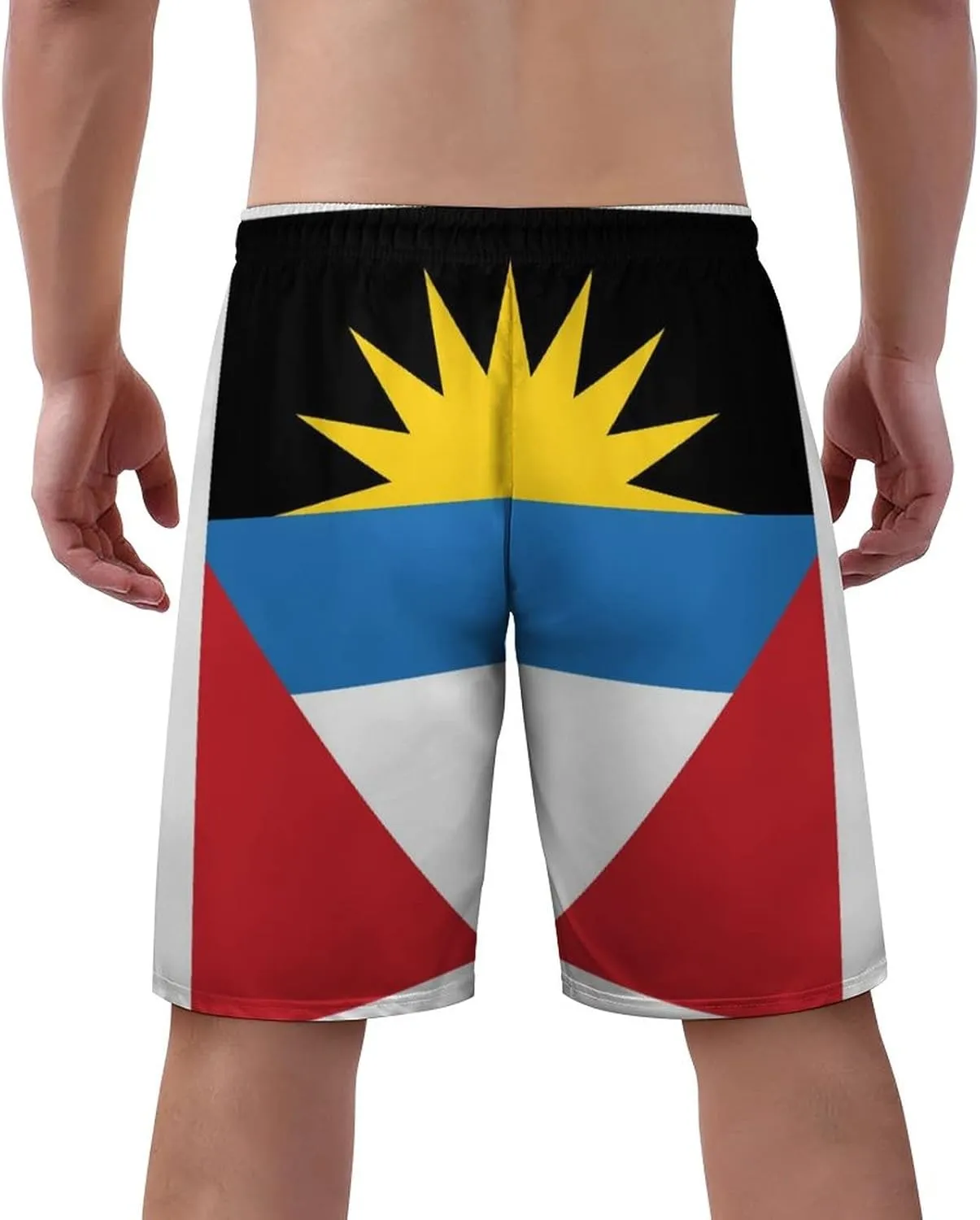 Delerain Men's Swim Trunks Flag Quick Dry Swim Shorts with Mesh Lining Mens Bathing Suit