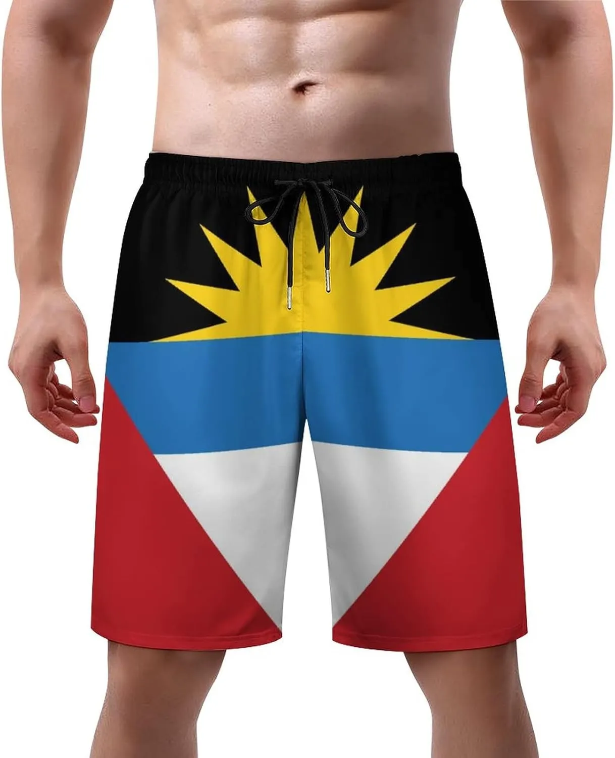 Delerain Men's Swim Trunks Flag Quick Dry Swim Shorts with Mesh Lining Mens Bathing Suit