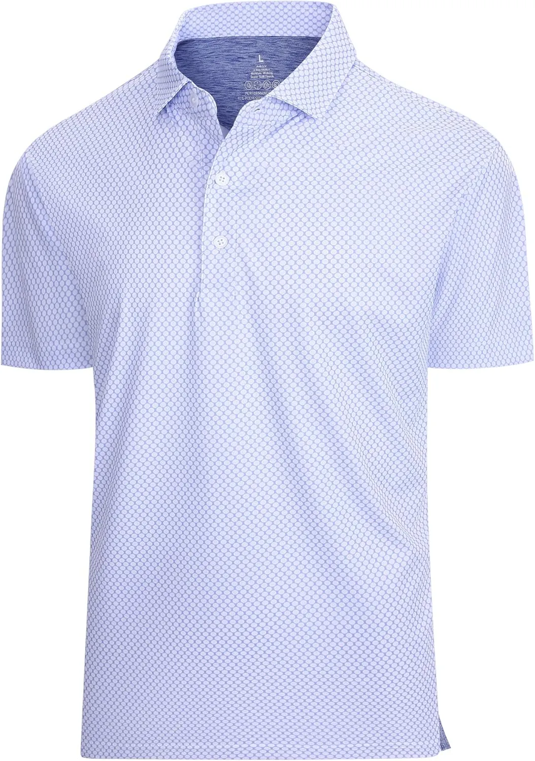 Esabel.C Mens Golf Shirts Print Moisture Wicking Short Sleeve Performance Dry Fit Stretch Active Polo Shirts for Men