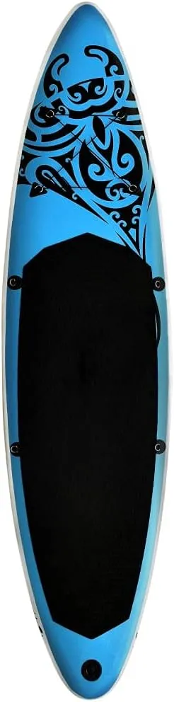 Inflatable Stand Up Paddleboard Water Sport Set for All Skill Levels Included with SUP Board, Aluminum Oar, Removable Fin, High Pressure Hand Pump... Blue 144.1"x29.9"x5.9" -AA