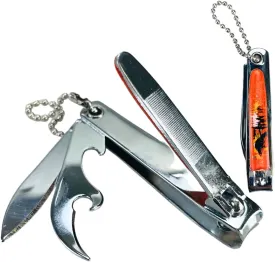 KUTZ (2 Pack) 2.5" Multi Tool Nail Clipper Stainless Steel with Knife & Bottle Opener | Assorted Colors | Ideal for Home, Travel & Outdoor Adventures