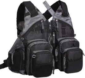 Lightweight Fly Fishing Vest with Multi Pockets Adjustable Size Mesh Fishing Backpack for Men and Women