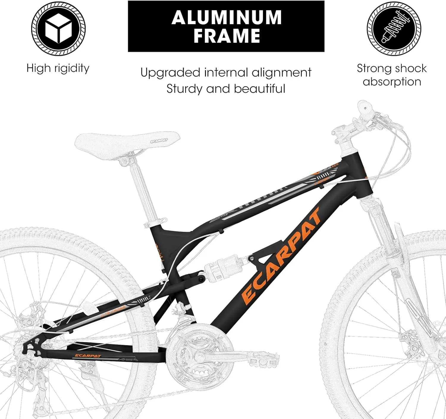 Mountain Bike 24/26/27.5 Inch,Full Dual Suspension, 21-Speed Disc Brake,Carbon Steel/Aluminum Adult Sport Bicycle for Mens Womens