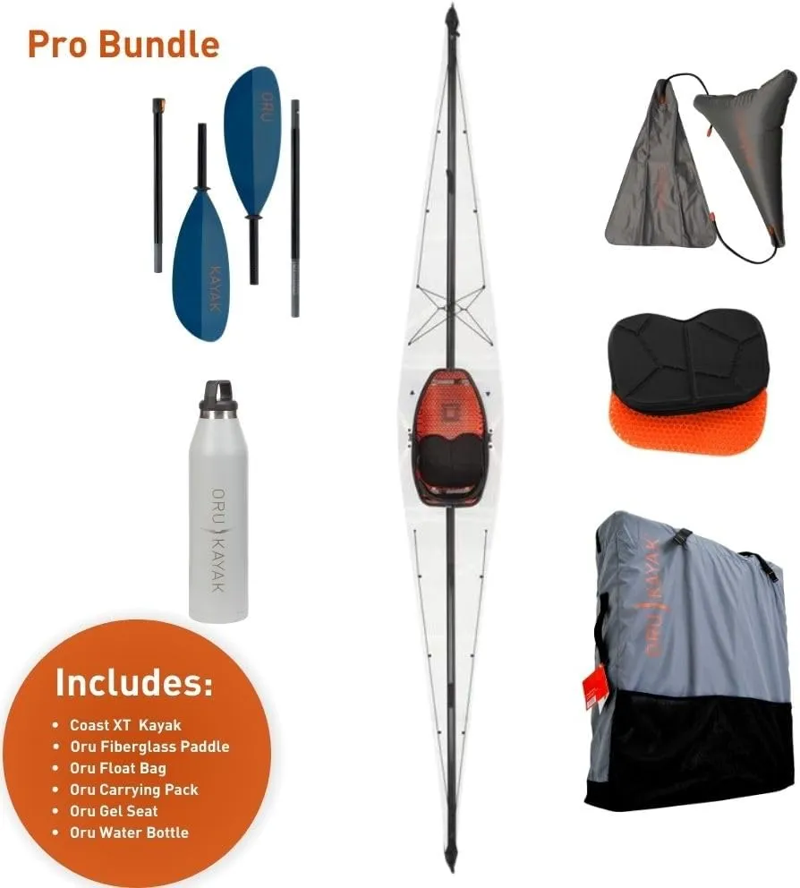 Oru Coast Foldable Kayak | Stable, Durable, Lightweight - Lake, River, and Ocean Kayaks - Advanced - Size (Unfolded)