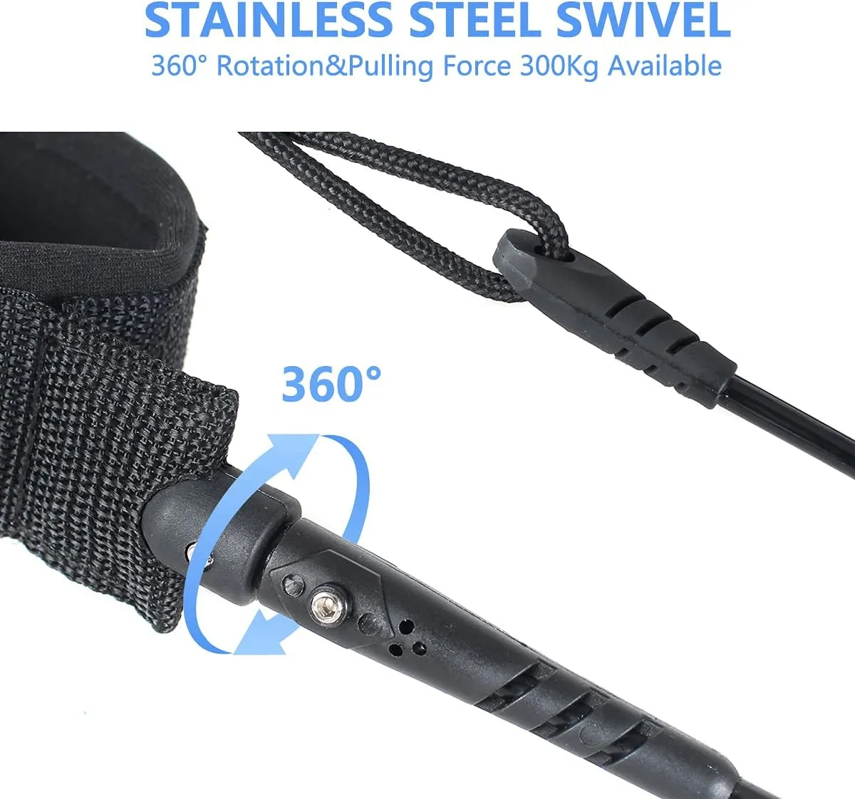 Premium Coiled Surfboard Leash, 11 feet SUP Leash Leg Rope, Stand Up Paddle Board Leash for All Types of Surfboards