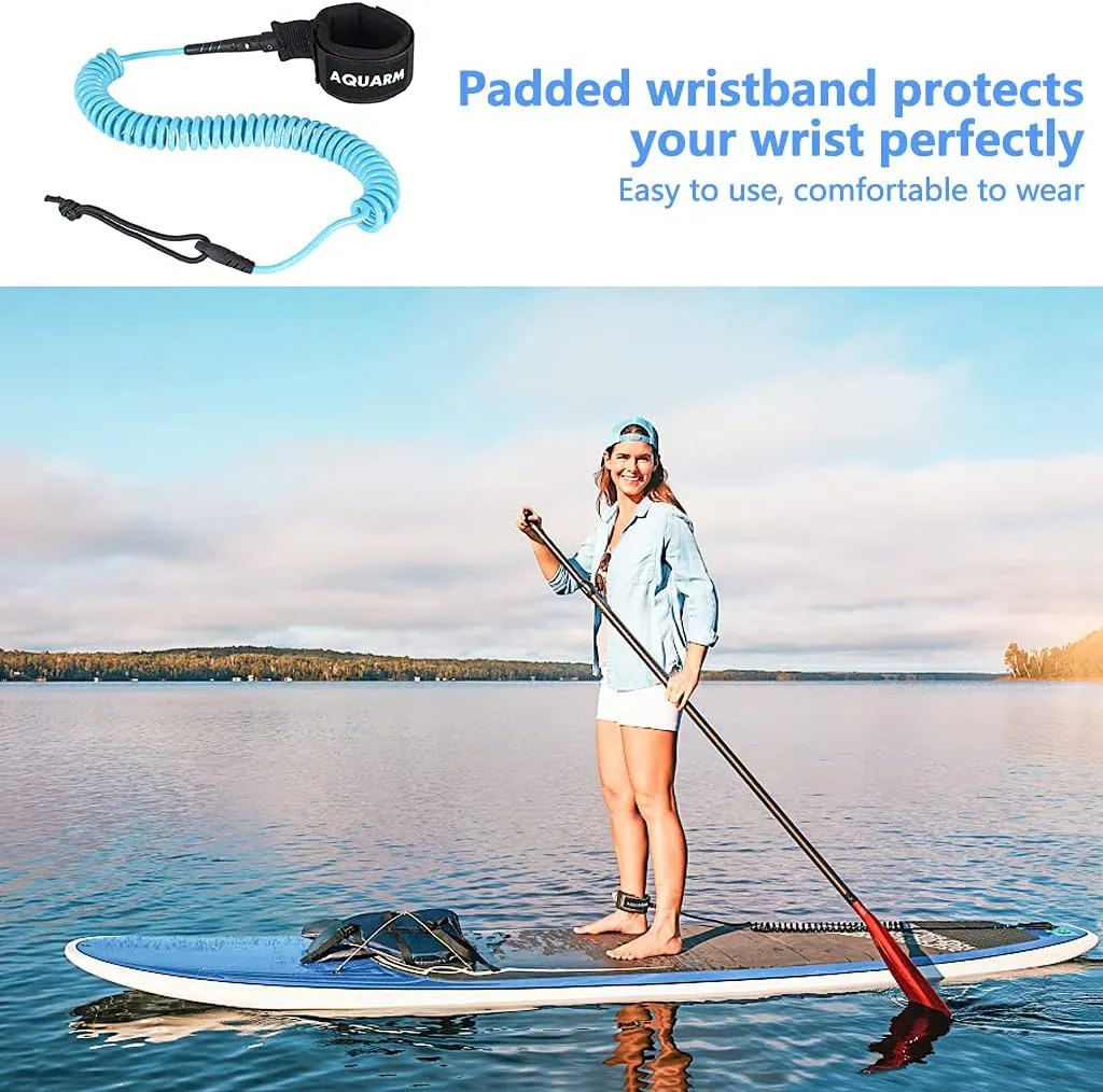 Premium Coiled Surfboard Leash, 11 feet SUP Leash Leg Rope, Stand Up Paddle Board Leash for All Types of Surfboards