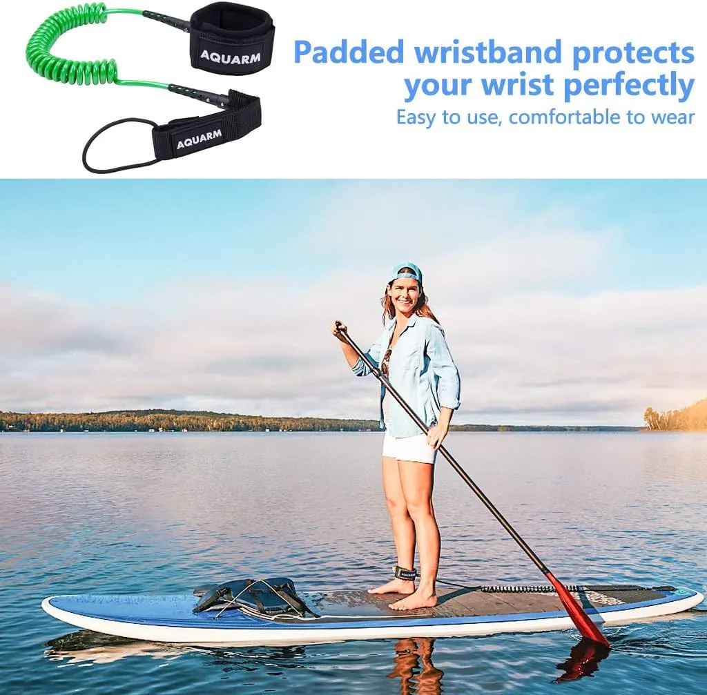 Premium Coiled Surfboard Leash, 8/10 feet SUP Leash Leg Rope, Stand Up Paddle Board Leash for All Types of Surfboards