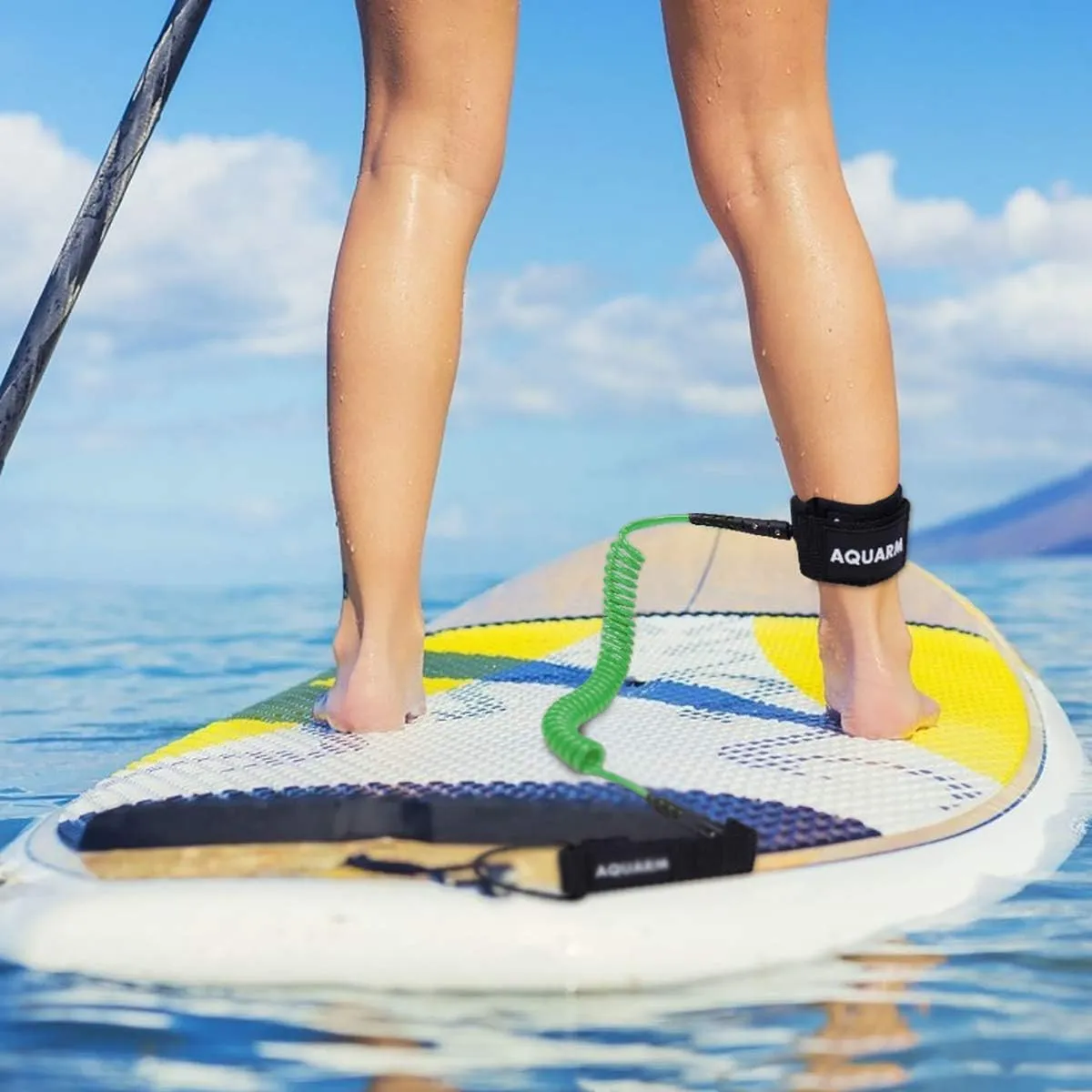 Premium Coiled Surfboard Leash, 8/10 feet SUP Leash Leg Rope, Stand Up Paddle Board Leash for All Types of Surfboards