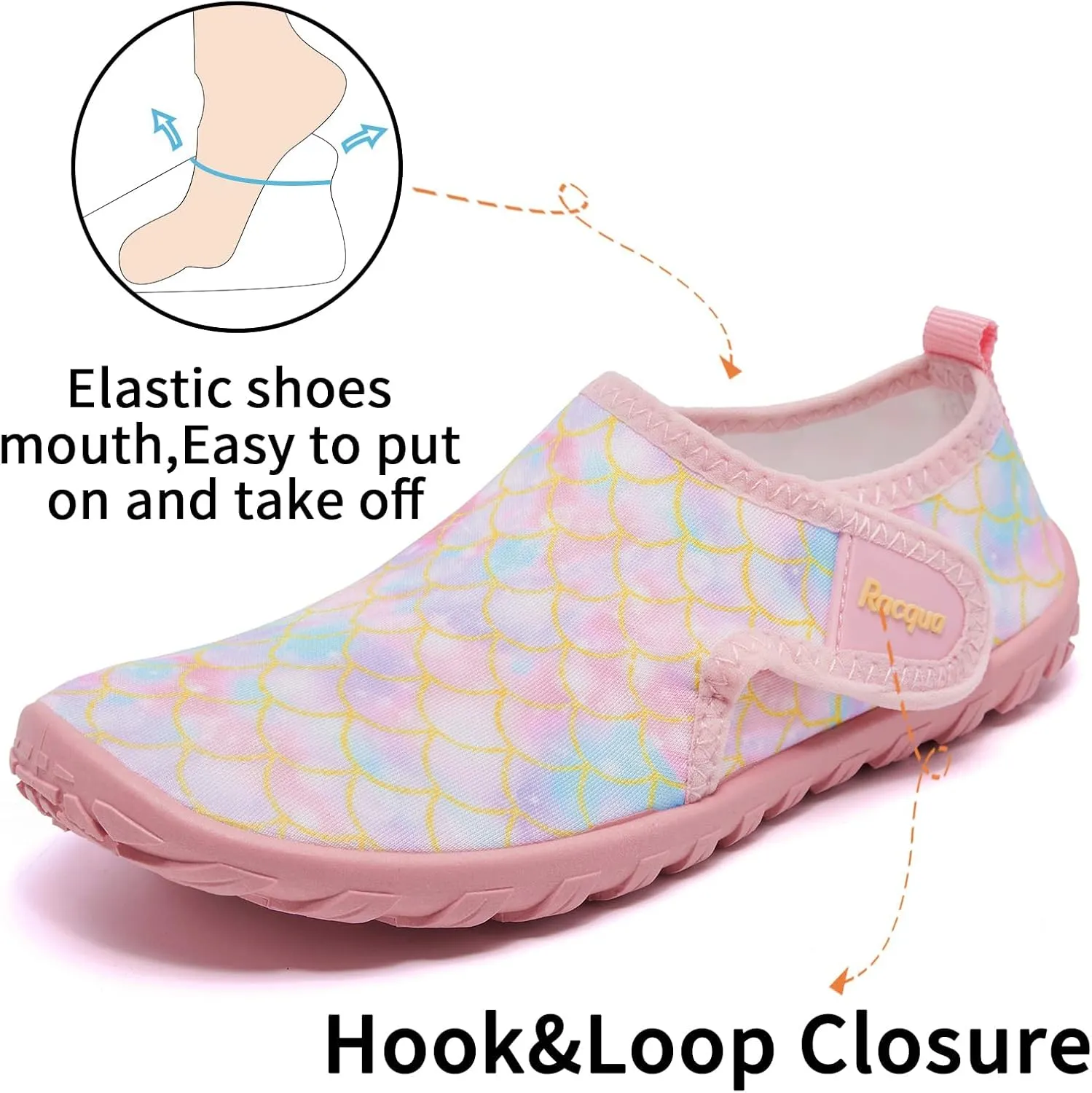 Racqua Boy's Girl's Kids Water Shoes Barefoot Swim Quick Dry Lightweight Sport Aqua Shoes(Little Kid/Big Kid)