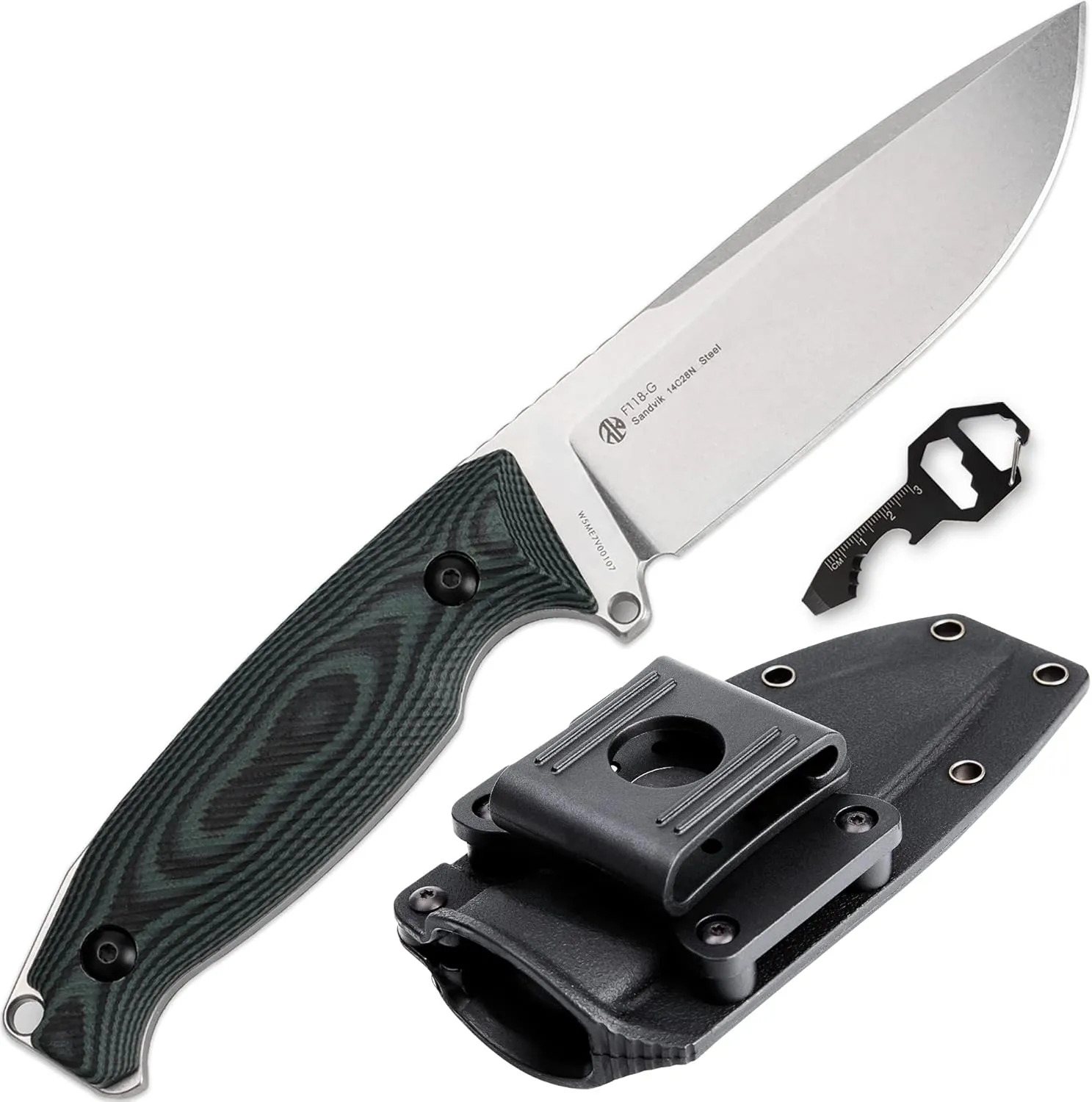 Ruike Camping Small Fixed Blade Knife with Sheath 360 Rotate, 14c28n Tactical Full-tang Large Big Stainless Steel,Hunting Survival Bushcraft Top Hiking Tool,Men EDC Outdoor Belt Hidden Horizontal Case