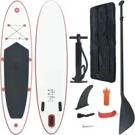 Stand-Up Paddle Board Set for Adventure and Relaxation, Inflatable for Easy Transport and Stability, Red and White