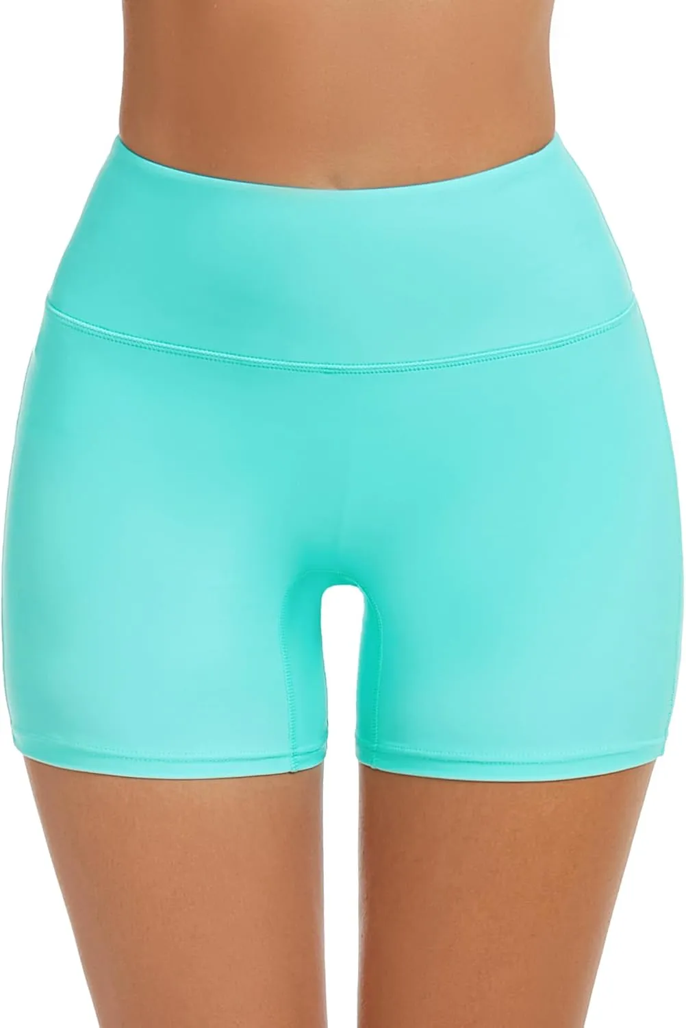 Tournesol Women's Swim Shorts High Waisted Bathing Suit Bottoms Seamless Swimsuit Boy Shorts with Pockets