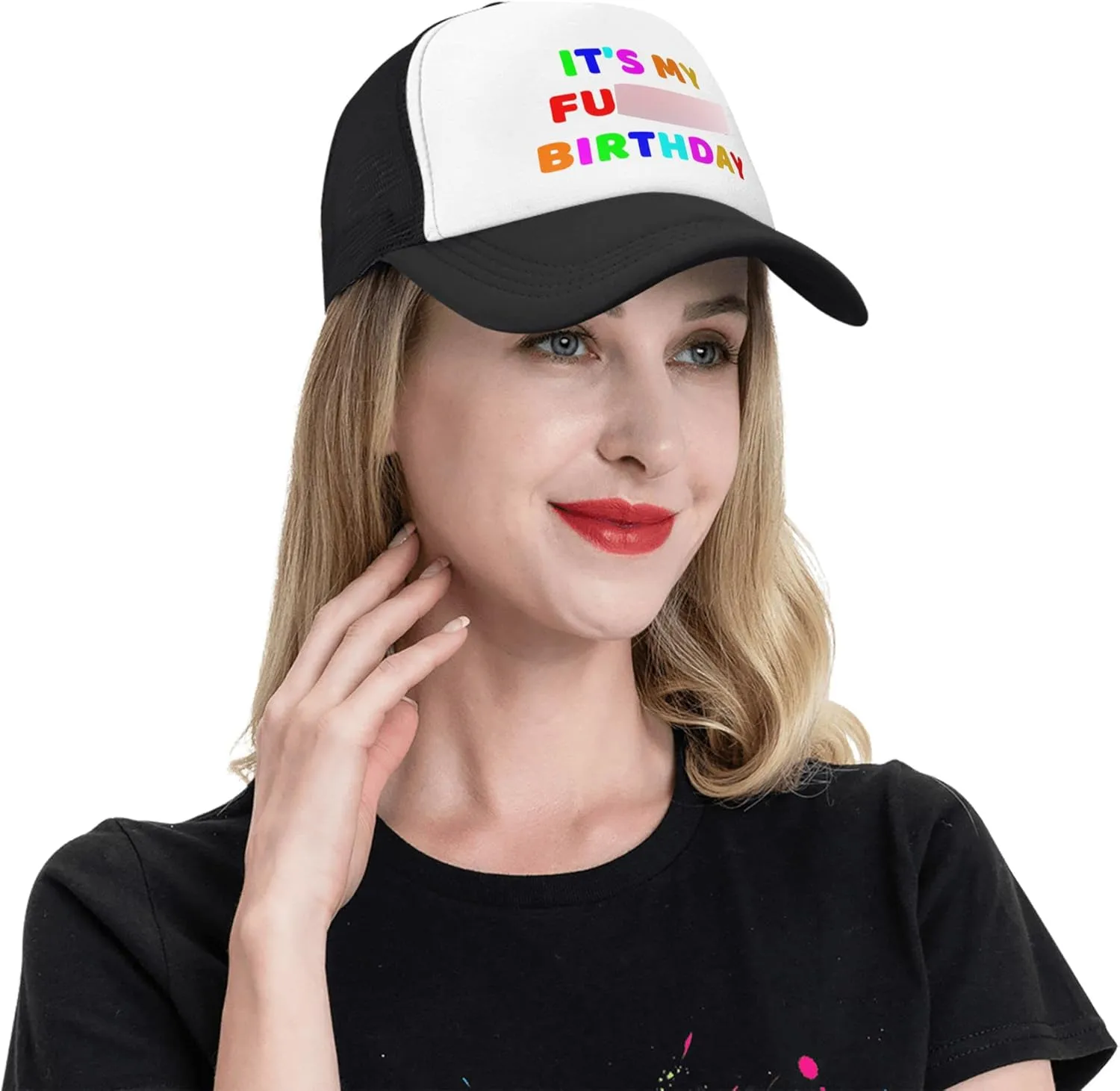Trucker Hats for Men Women, Funny Gag Gifts Joke, Classic Adjustable Mesh Baseball Cap Snapback Hat Black