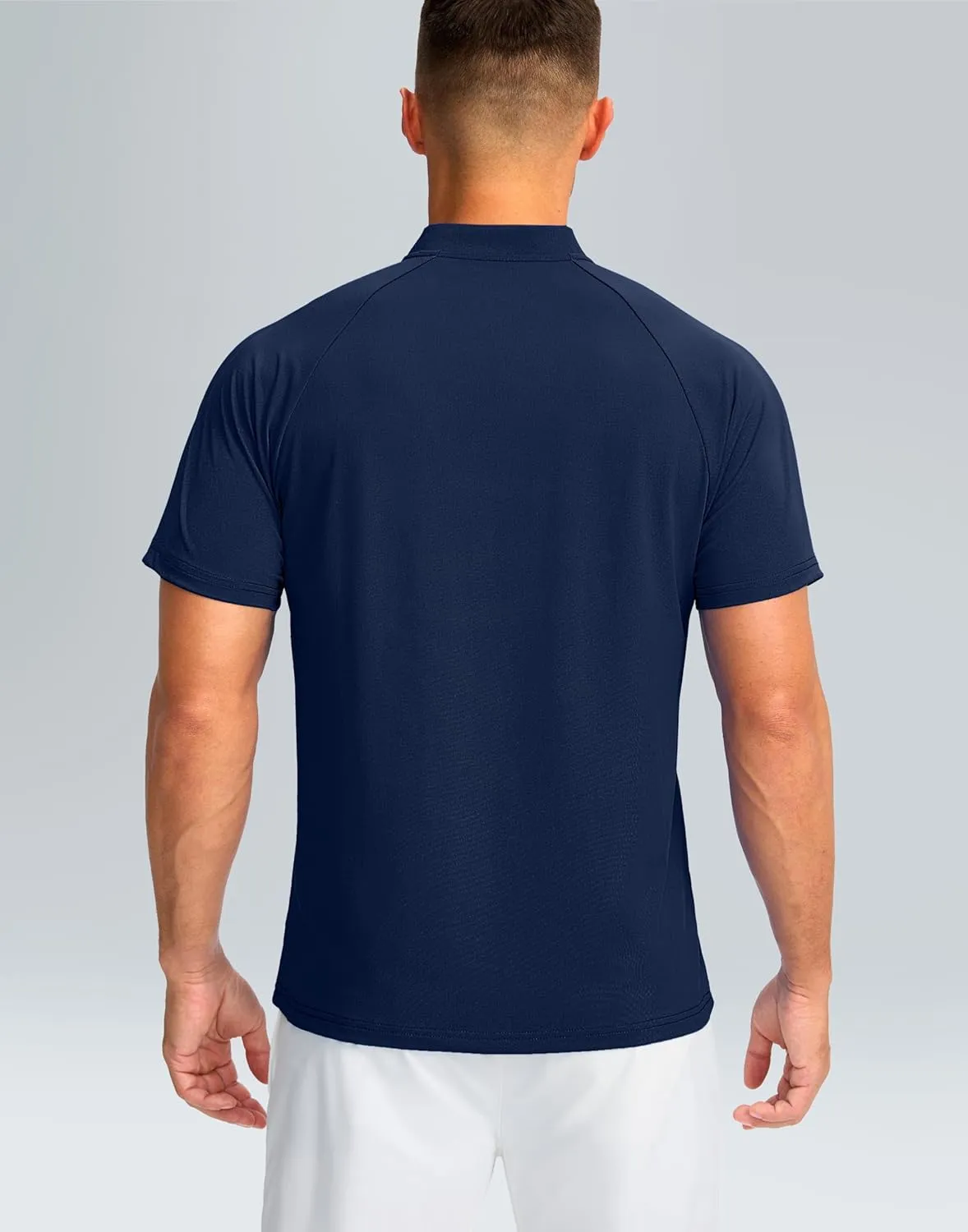 Viodia Mens Golf Shirts Henley Collarless Quick Dry Summer Shirt Casual Short Sleeve Moisture Wicking Polo T Shirts