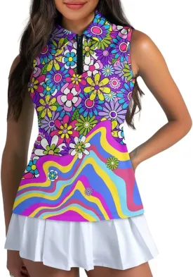 Women's Sleeveless Golf Shirts Racerback Workout Sport Tank Tops Lightweight Moisture Wicking Casual T Shirt