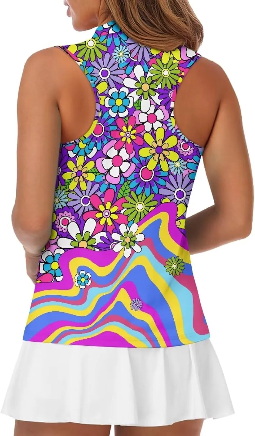 Women's Sleeveless Golf Shirts Racerback Workout Sport Tank Tops Lightweight Moisture Wicking Casual T Shirt