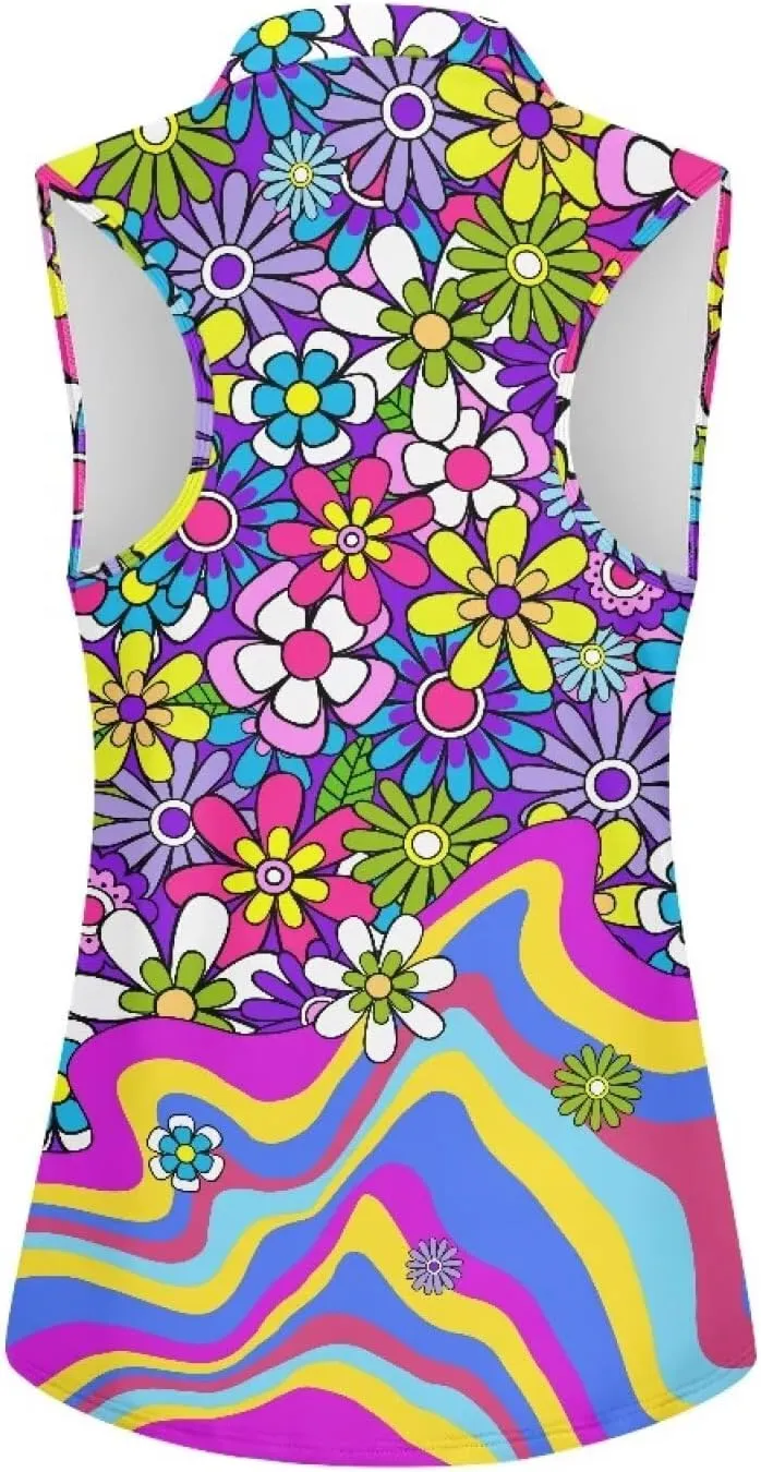 Women's Sleeveless Golf Shirts Racerback Workout Sport Tank Tops Lightweight Moisture Wicking Casual T Shirt