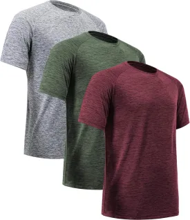 Workout Shirts for Men Short Sleeve Quick Dry Athletic Gym Active T Shirt Moisture Wicking