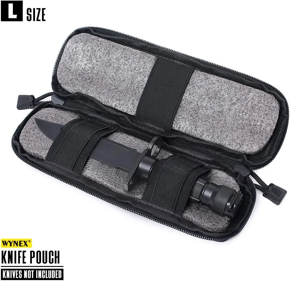 WYNEX Tactical Small Molle Pouch Nylon Knife Sheath Flashlight Holder Multi Tool Pouch Mini Ifak for Belt Epipens Carrying Case Molle Attachment Gear