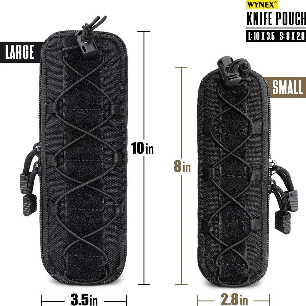 WYNEX Tactical Small Molle Pouch Nylon Knife Sheath Flashlight Holder Multi Tool Pouch Mini Ifak for Belt Epipens Carrying Case Molle Attachment Gear