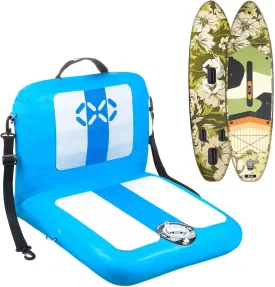 ZLX 11.5 FT Inflatable Stand Up Paddle Board with Seat for All Skill Levels Youth & Adults Wide Stable Non-Slip Deck, Adjustable Paddle